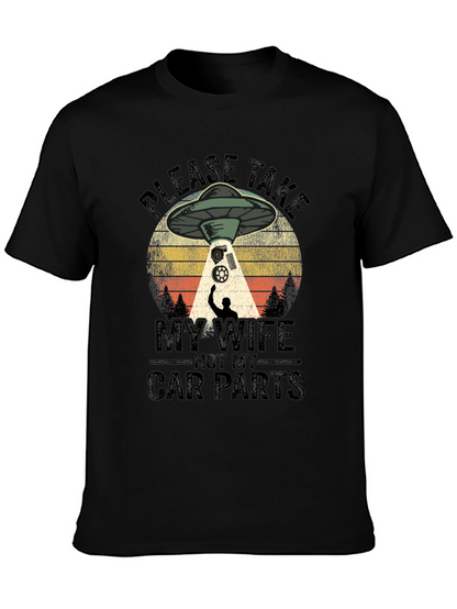 Funny Alien Abduction Car Parts Mens T-Shirt