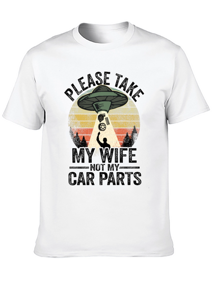 Funny Alien Abduction Car Parts Mens T-Shirt