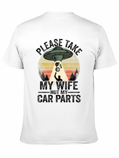 Funny Alien Abduction Car Parts Mens T-Shirt