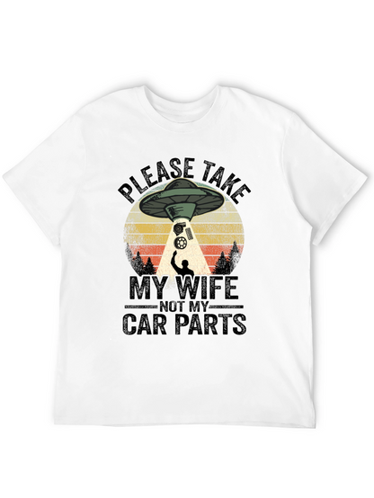 Funny Alien Abduction Car Parts Mens T-Shirt