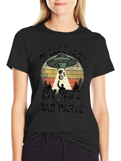 Funny Alien Abduction Car Parts Mens T-Shirt