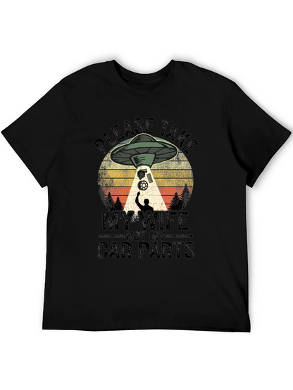 Funny Alien Abduction Car Parts Mens T-Shirt