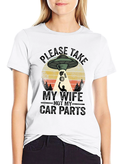 Funny Alien Abduction Car Parts Mens T-Shirt