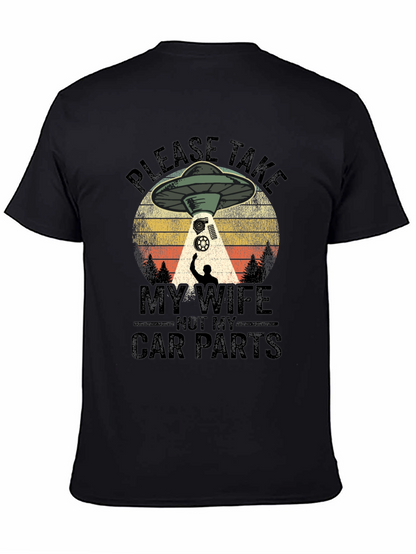 Funny Alien Abduction Car Parts Mens T-Shirt