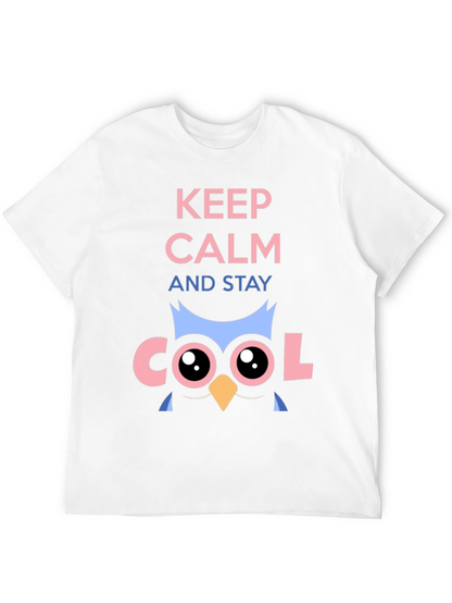 Keep Calm Cool Owl Graphic T-Shirt