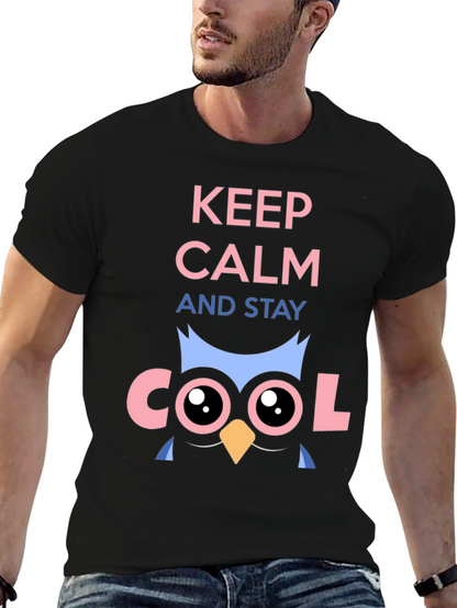 Keep Calm Cool Owl Graphic T-Shirt