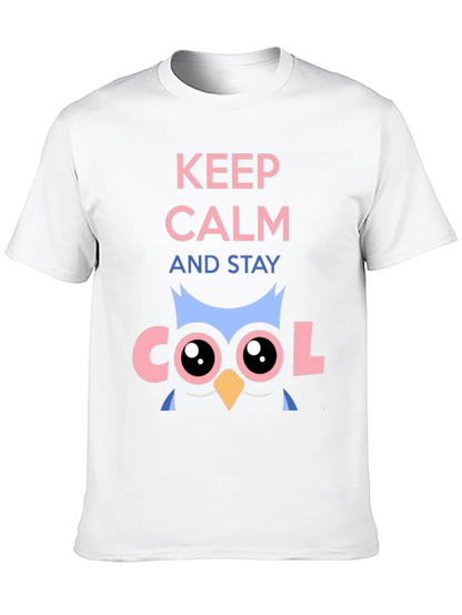 Keep Calm Cool Owl Graphic T-Shirt