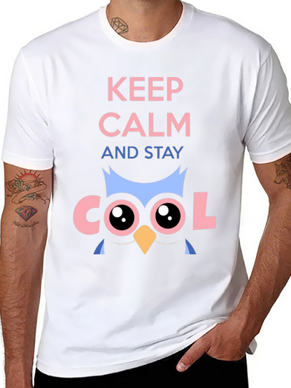 Keep Calm Cool Owl Graphic T-Shirt