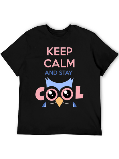 Keep Calm Cool Owl Graphic T-Shirt