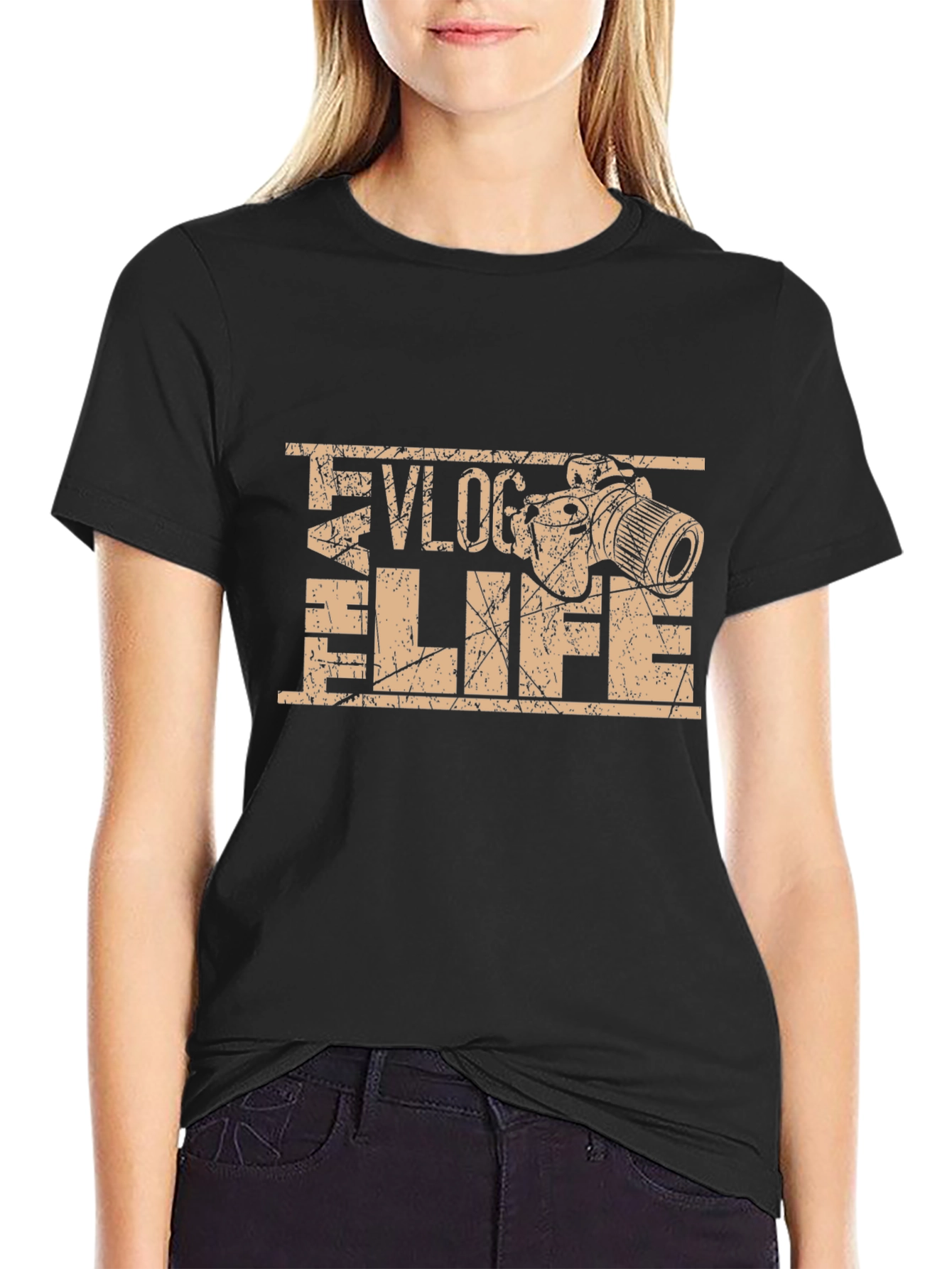 Vlog Life Graphic Tee -  Black T-Shirt