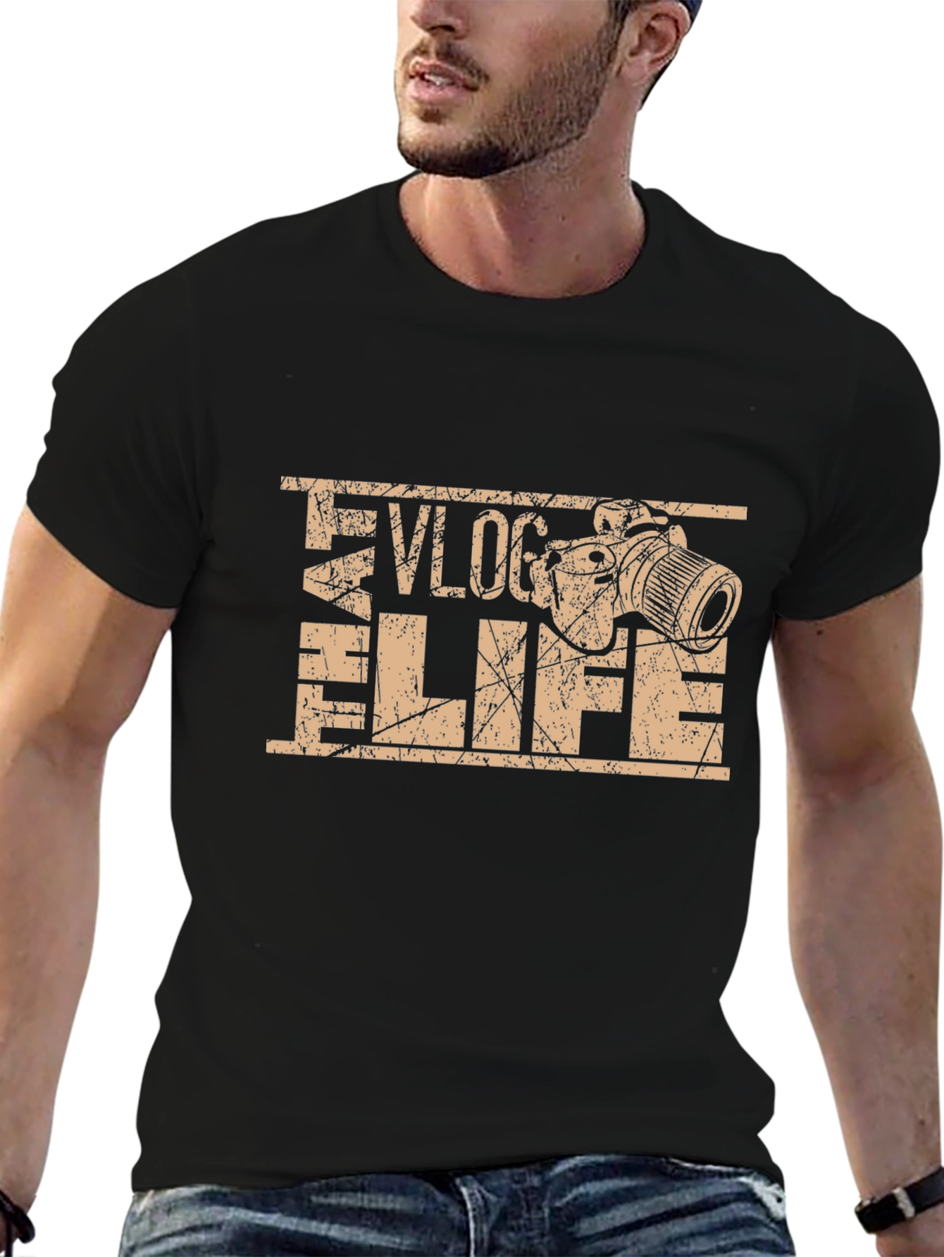 Vlog Life Graphic Tee -  Black T-Shirt