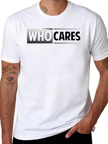Who Cares Graphic Print Black T-Shirt