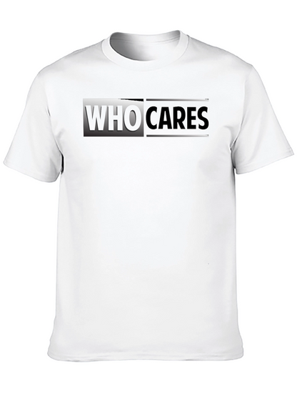 Who Cares Graphic Print Black T-Shirt