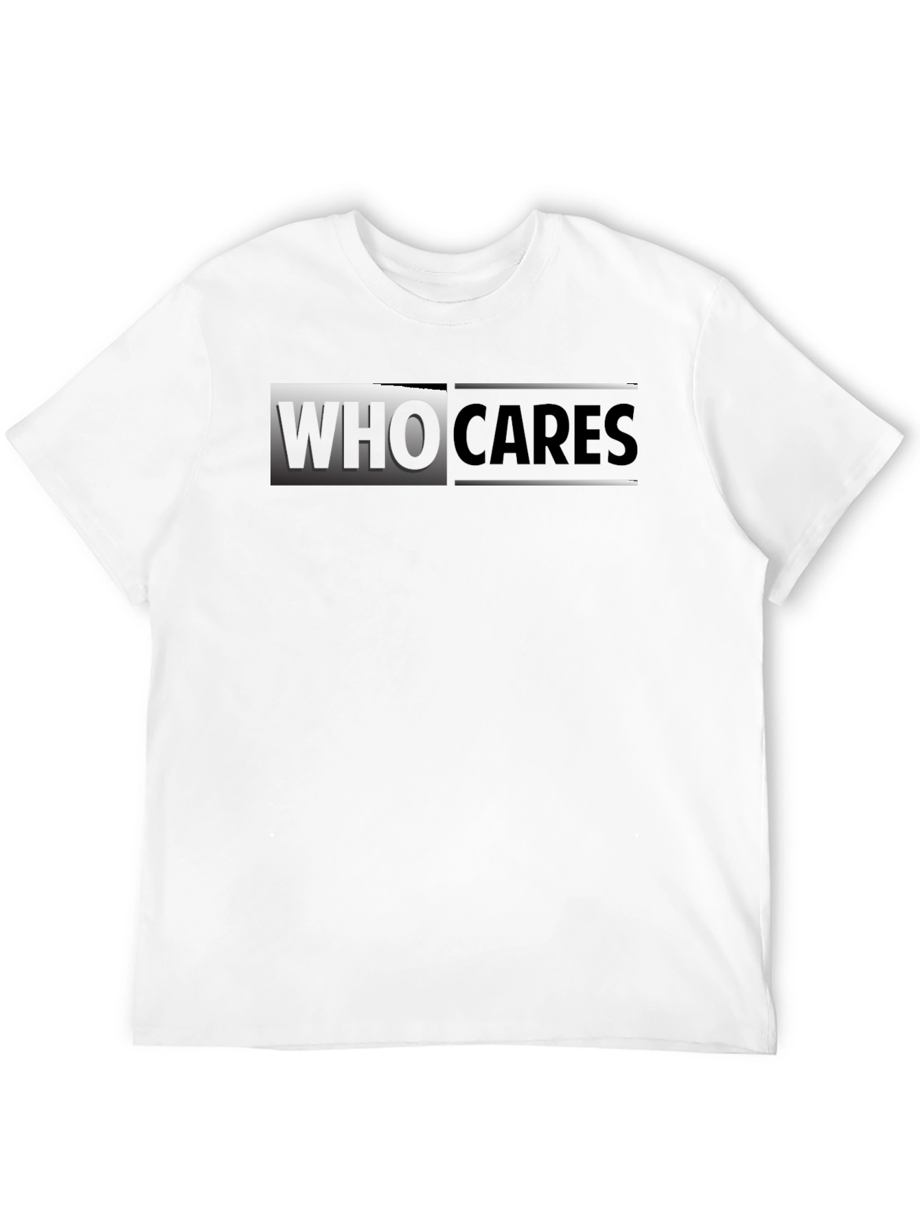 Who Cares Graphic Print Black T-Shirt