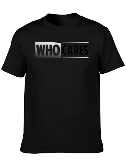 Who Cares Graphic Print Black T-Shirt