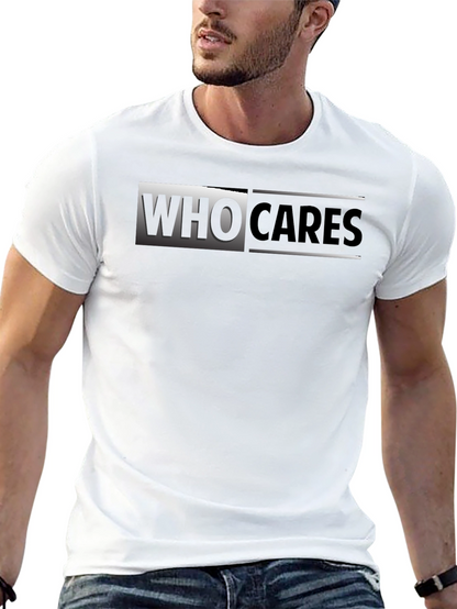 Who Cares Graphic Print Black T-Shirt