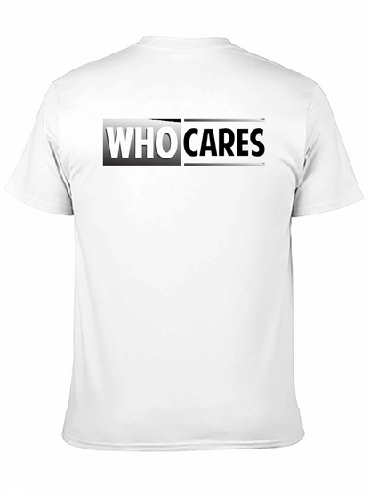 Who Cares Graphic Print Black T-Shirt