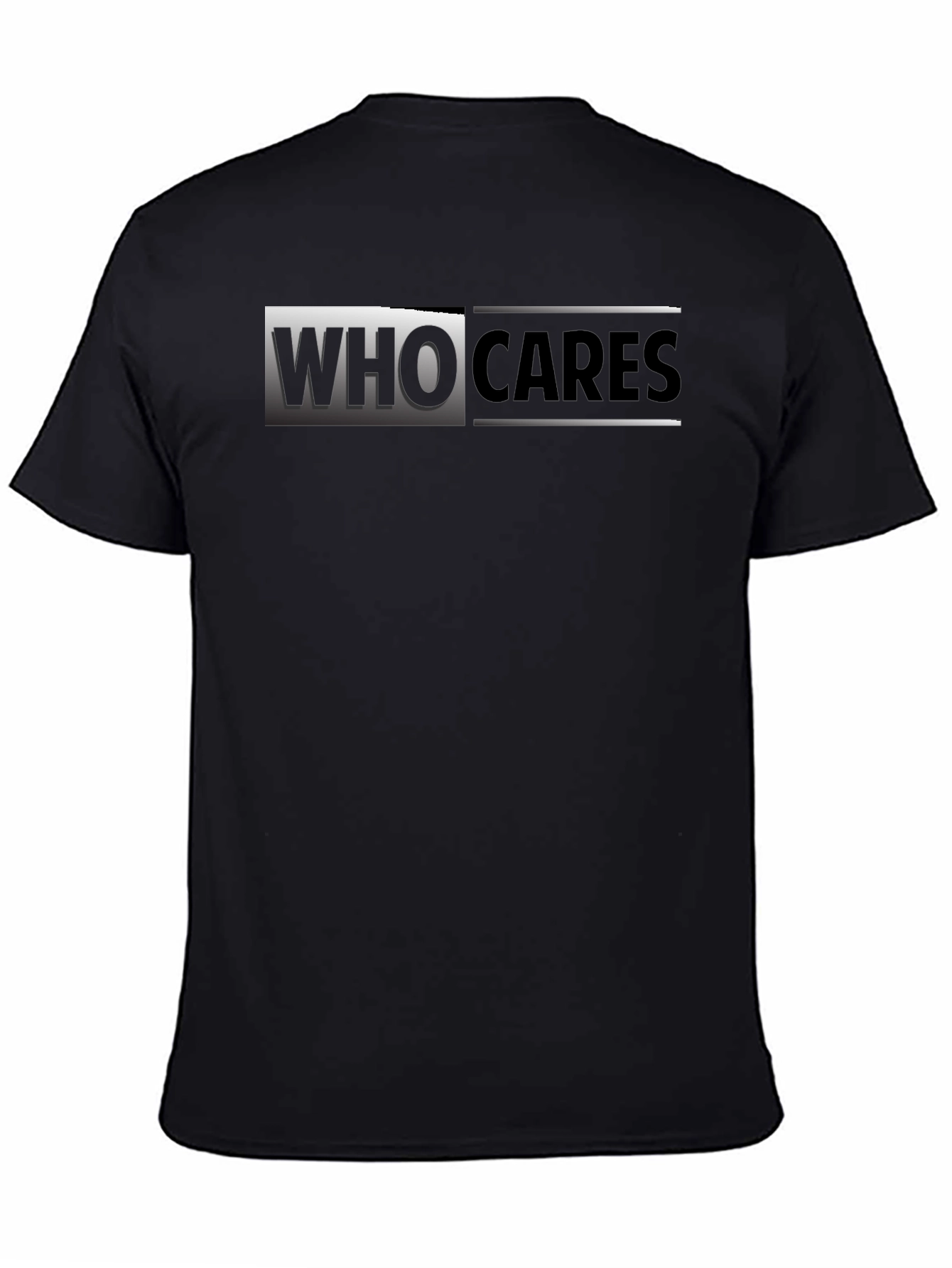 Who Cares Graphic Print Black T-Shirt