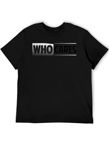 Who Cares Graphic Print Black T-Shirt