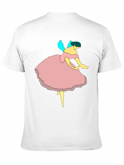 Ballerina Graphic Tee - Black Cotton Casual T-Shirt