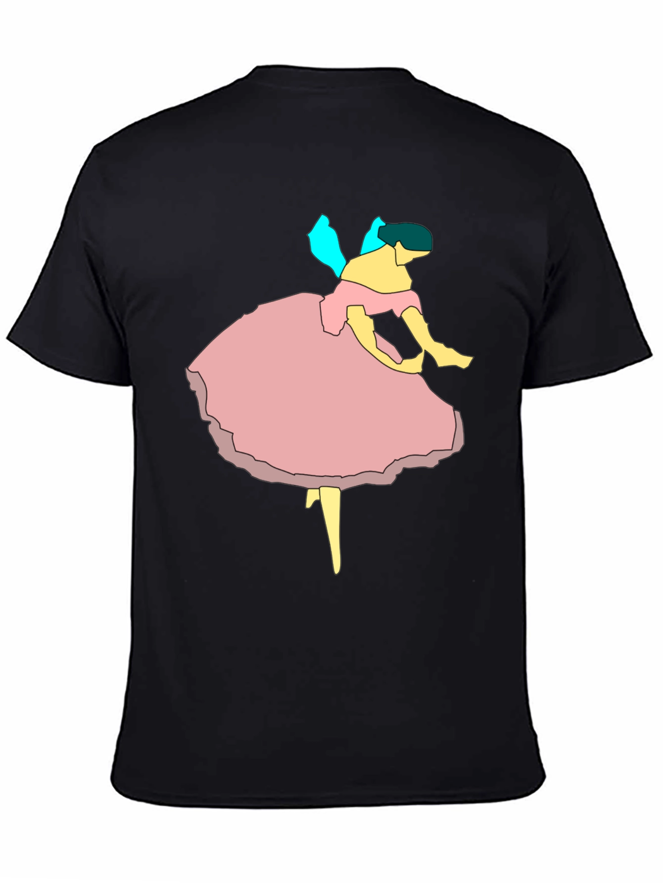 Ballerina Graphic Tee - Black Cotton Casual T-Shirt