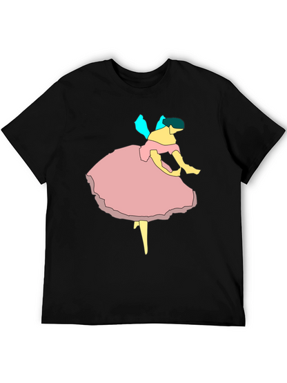 Ballerina Graphic Tee - Black Cotton Casual T-Shirt