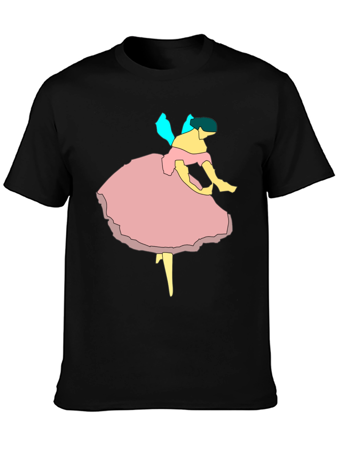 Ballerina Graphic Tee - Black Cotton Casual T-Shirt