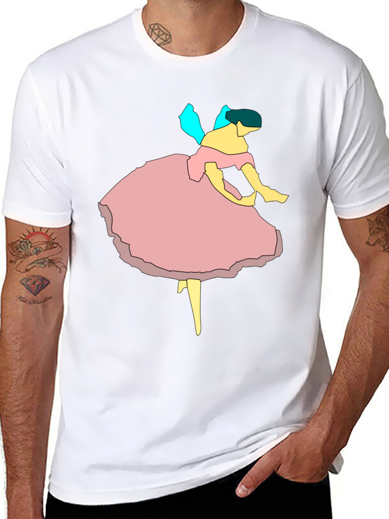 Ballerina Graphic Tee - Black Cotton Casual T-Shirt