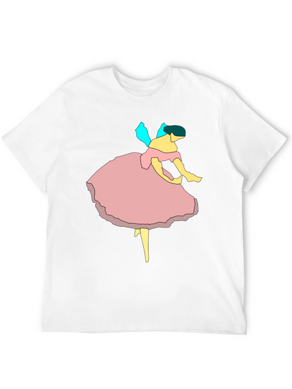 Ballerina Graphic Tee - Black Cotton Casual T-Shirt