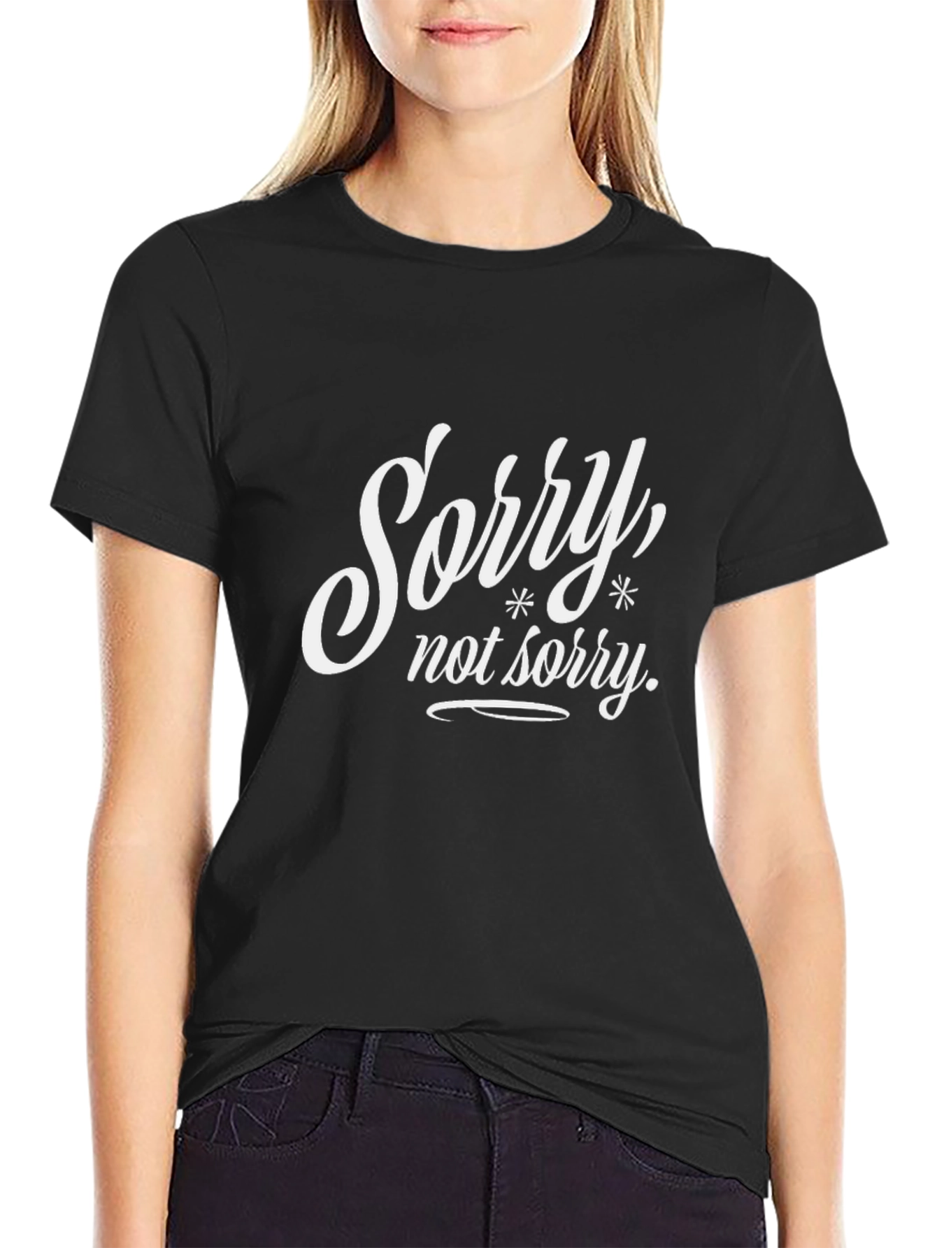 Sorry Not Sorry Black Graphic Tee