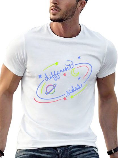 Different Sides Graphic T-Shirt Black Casual Wear