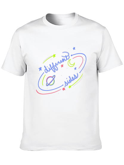 Different Sides Graphic T-Shirt Black Casual Wear