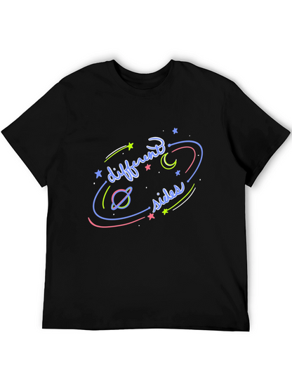 Different Sides Graphic T-Shirt Black Casual Wear
