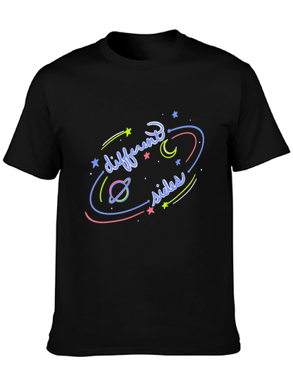 Different Sides Graphic T-Shirt Black Casual Wear