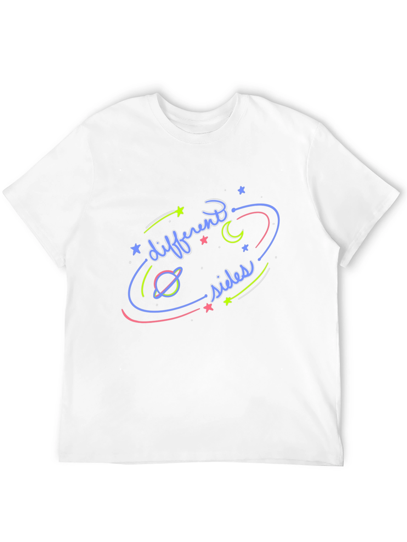 Different Sides Graphic T-Shirt Black Casual Wear