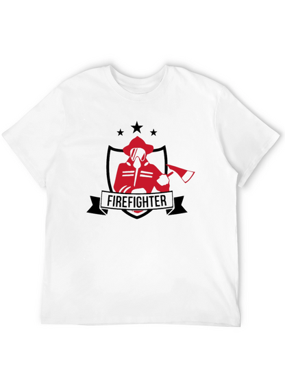 Firefighter Graphic Tee - Black Cotton T-Shirt
