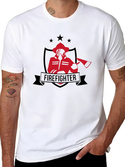 Firefighter Graphic Tee - Black Cotton T-Shirt