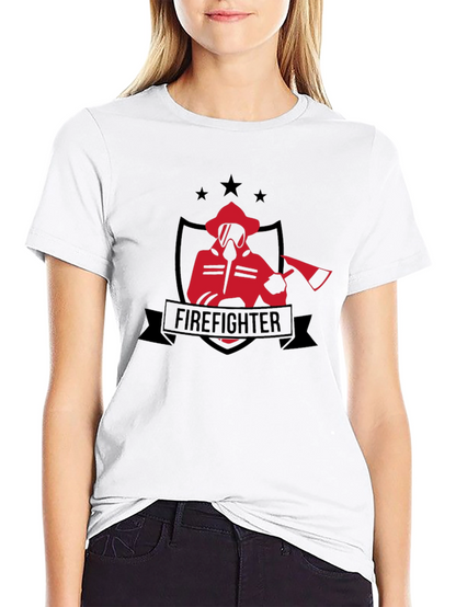 Firefighter Graphic Tee - Black Cotton T-Shirt