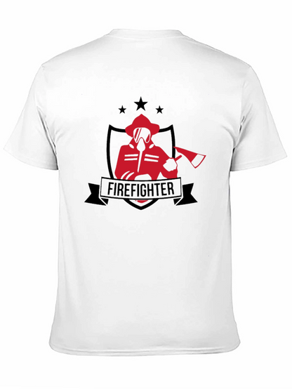 Firefighter Graphic Tee - Black Cotton T-Shirt