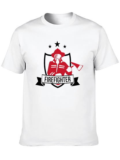 Firefighter Graphic Tee - Black Cotton T-Shirt