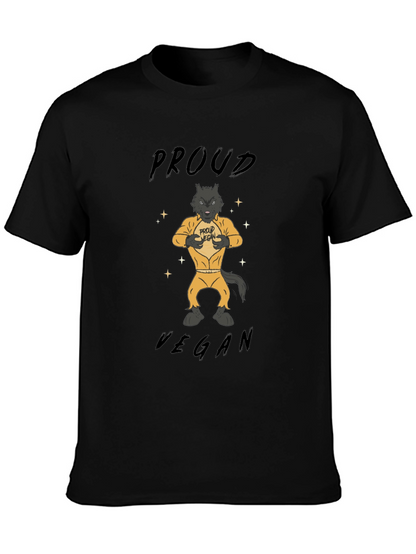 Proud Vegan Wolf T-Shirt - Black