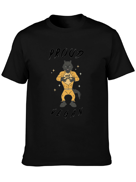 Proud Vegan Wolf T-Shirt - Black