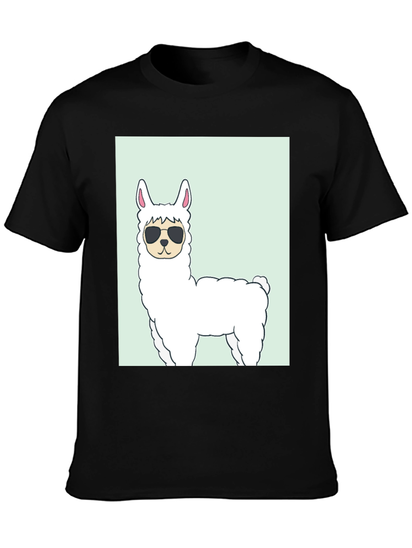 Cool Llama Graphic T-Shirt - Black