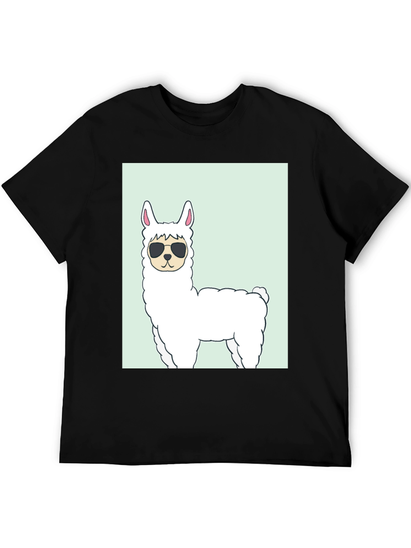 Cool Llama Graphic T-Shirt - Black