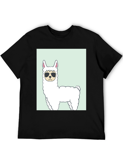 Cool Llama Graphic T-Shirt - Black