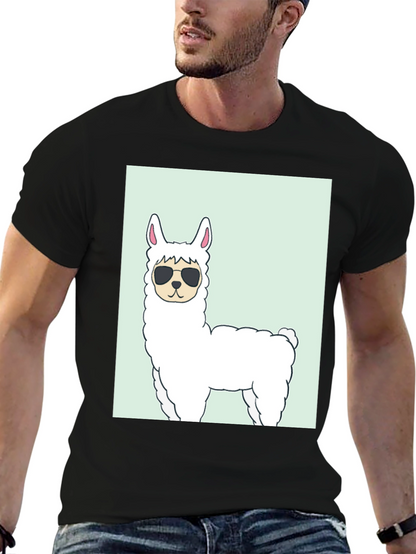 Cool Llama Graphic T-Shirt - Black