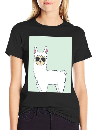Cool Llama Graphic T-Shirt - Black