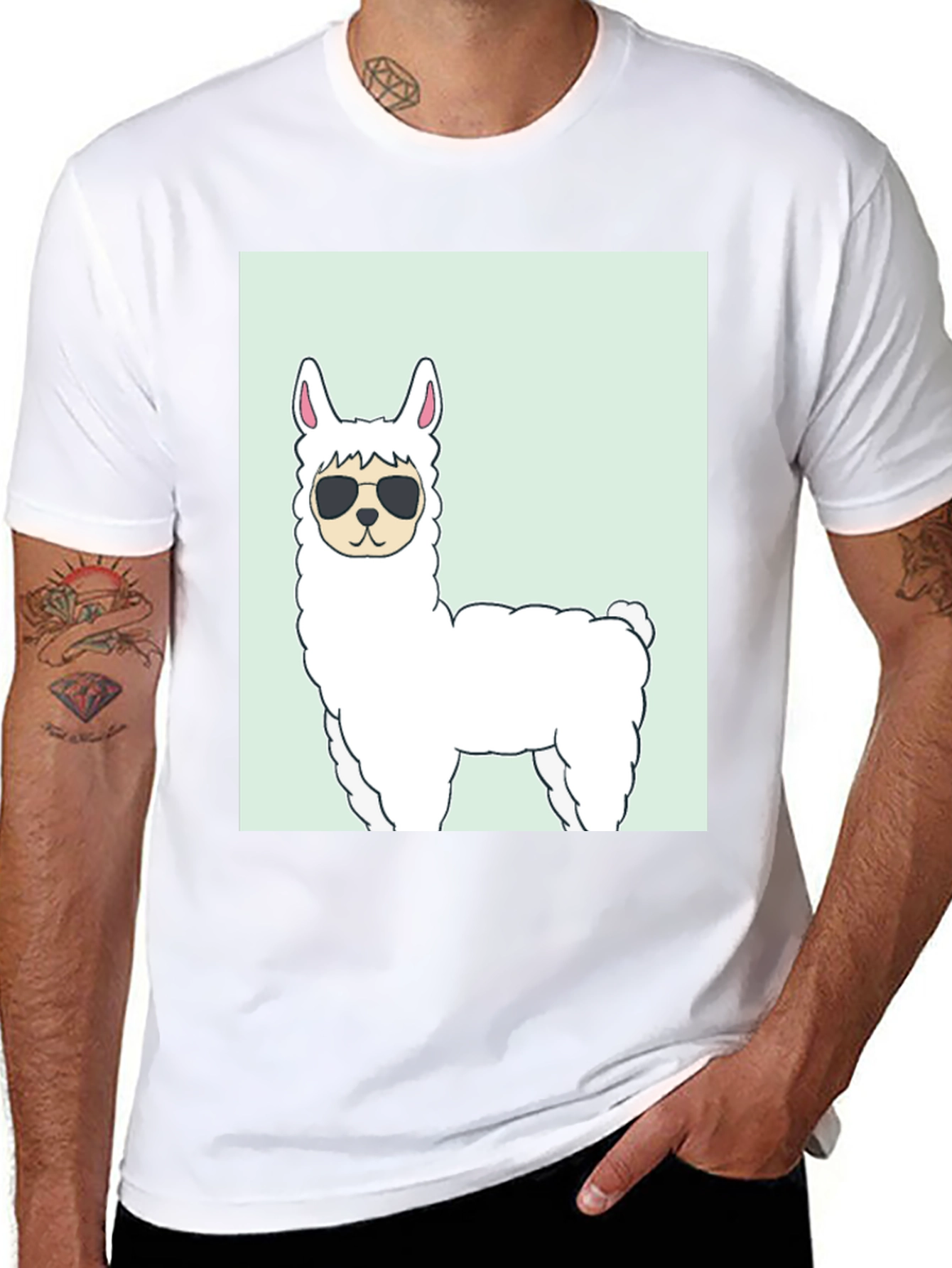 Cool Llama Graphic T-Shirt - Black