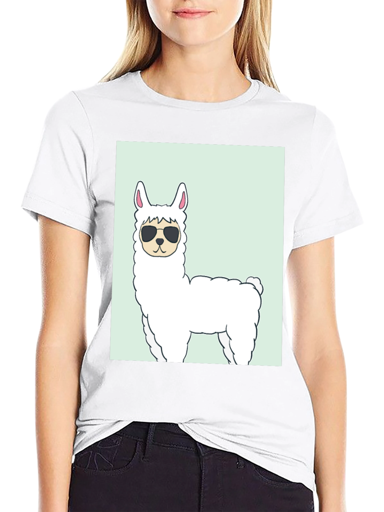 Cool Llama Graphic T-Shirt - Black