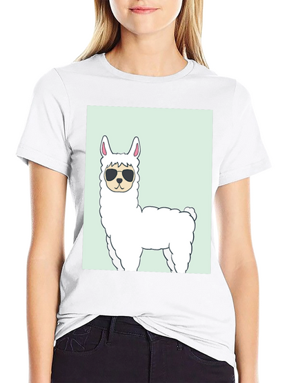 Cool Llama Graphic T-Shirt - Black